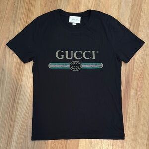 AUTHENTIC Oversized Gucci Black Tee with Iconic Logo Sz. XS